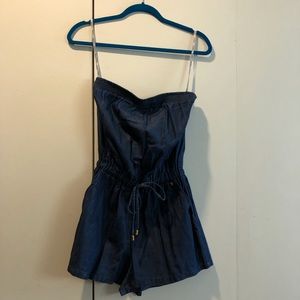 Brand new GUESS strapless Blue Jean pocket romper